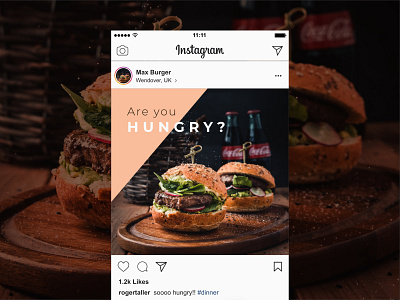 Burger Restaurant Instagram Post Mockup