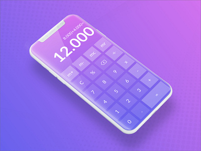 Calculator App app calculator calculatorui dailyui dailyui004 dailyuichallenge design gradient mobile smartphone ui ux