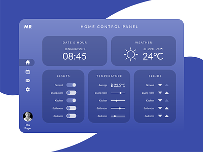 Domotic System dailyui dailyuichallenge design domotic home panel settings ui ux