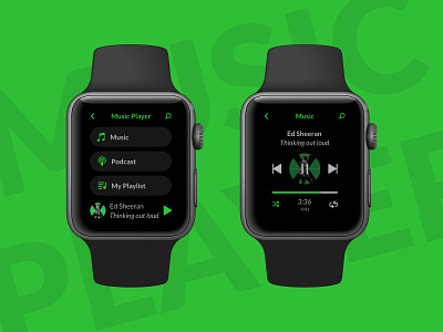Music Player app dailyui dailyuichallenge design interface mobile music music player smart smartwatch ui watch