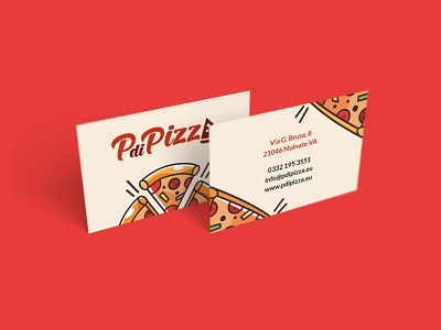PdiPizza Business Card brand branding business card design food illustration logo pizza pizzeria