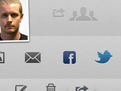 Textless sharing screen email facebook icon interface iphone share twitter ui