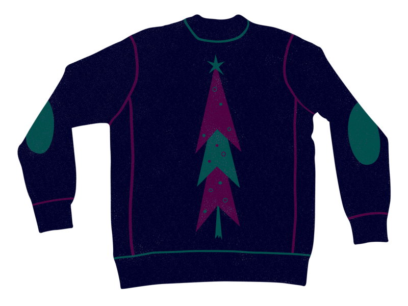 Xmas Sweater (Gif) animation decorations gif monster sweater tree xmas