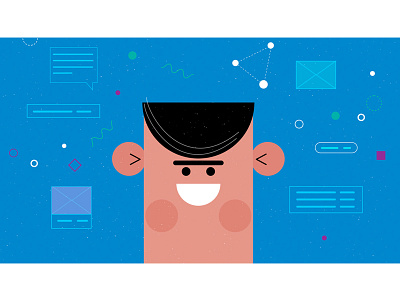 Tech! animation character design data icons motion design tech