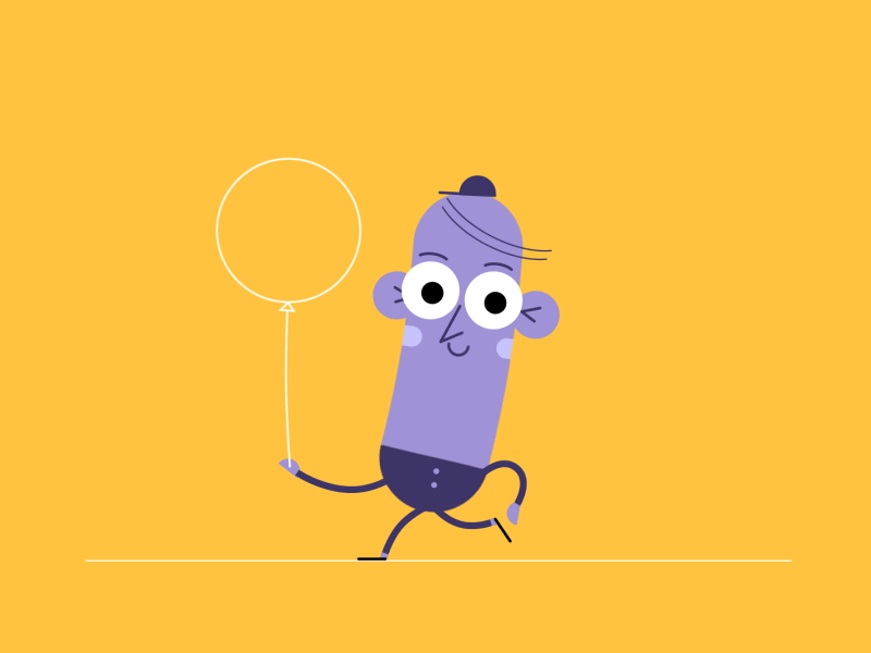 Happy 2d after effects animation character gif happy illustration loop walk cycle