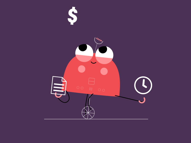 Time, money and brief animation character gif robot