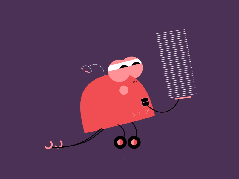 Tired And Overworked after effects animation character animation character gif illustration loop overworked robot tired
