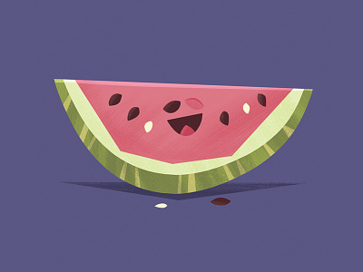 Melon character illustration melon summer texture watermelon