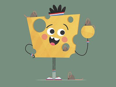 Cheese and Basketball basketball character cheese illustration mouse