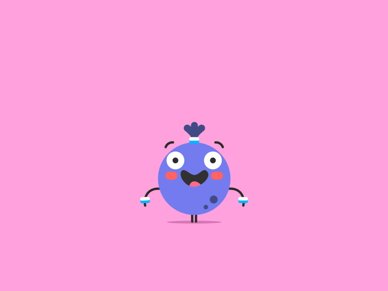 Blueberry 2d after effects animation blueberry character character design cute fruit gif illustration loop motion design