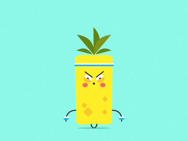 Pineapple 2d after effects animation cute gif illustration loop motion design pineapple