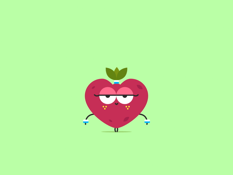 Strawberry 2d after effects animation character cute gif loop motion design motion graphics strawberry