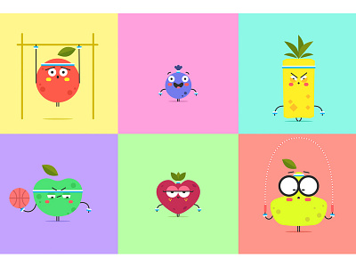 The Daily Fruit Gang animation character design cute fruit gif health loop