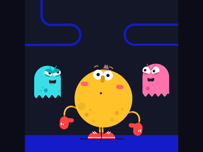 Power Up! animation ghost gif illustration loop nes nintendo pac man retro