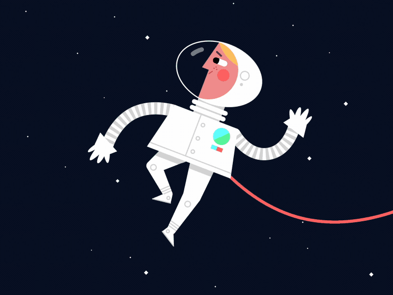 Spaceman animated gif gif loop retro space spaceman