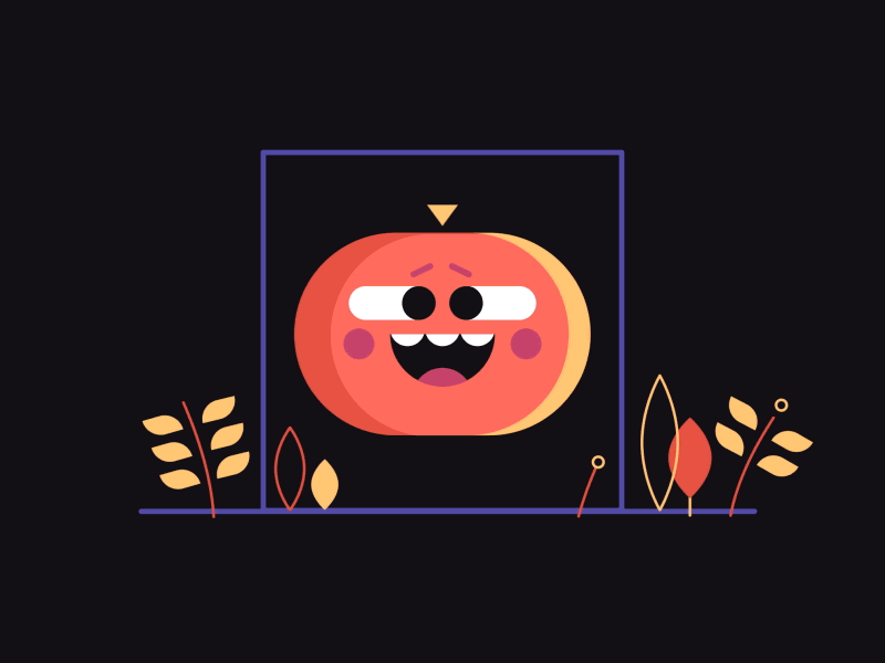 🎃 2d animation cute gif halloween loop plants pumpkin