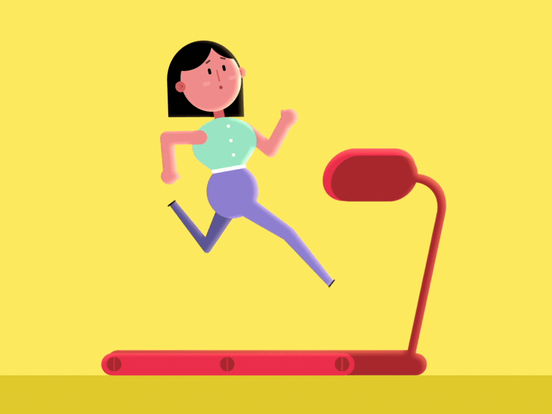 Run animation character design exercise fitness gif illustration loop