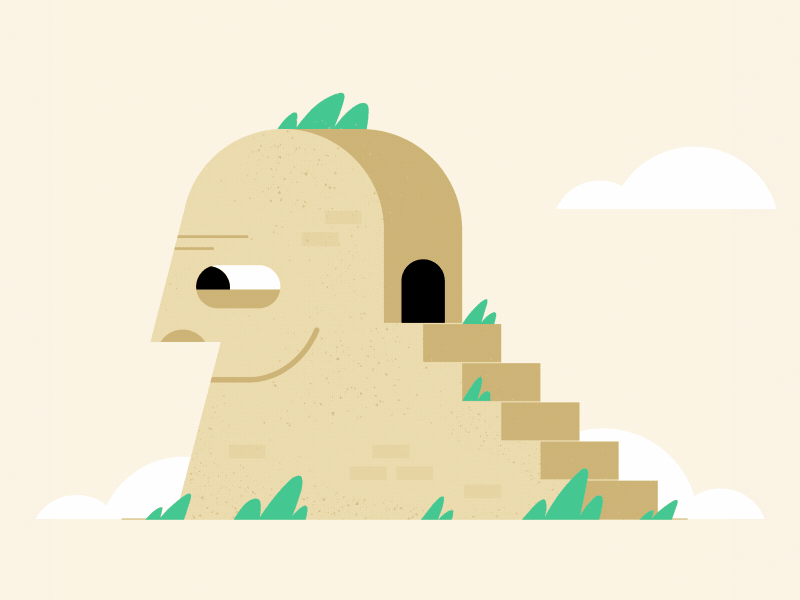 Escape work mental health cute escape animation loop gif