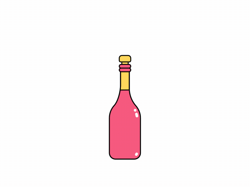 Pop Dude animation champagne character cute gif illustration loop