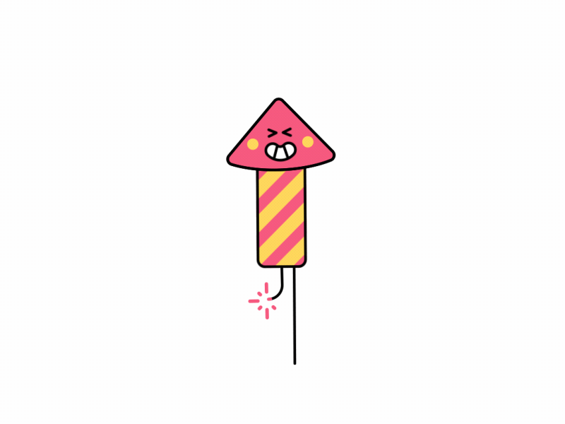 Anti-climax Dude animation character cute fireworks gif illustration loop