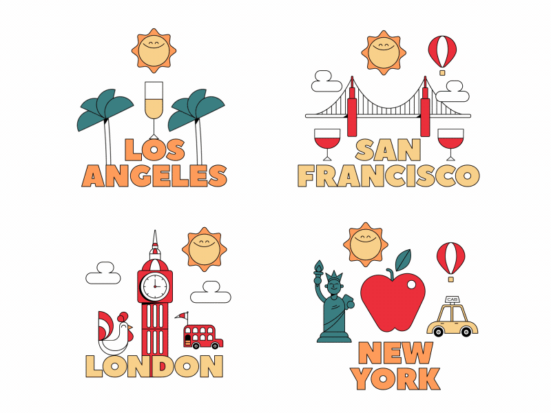 Instagram Stickers_01 animation character gif illustration instagram london loop los angeles new york san francisco stickers