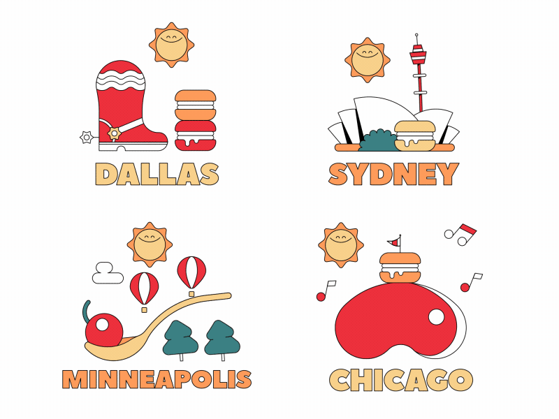 Instagram Stickers_02 animation character chicago dallas gif illustration loop minneapolis sydney
