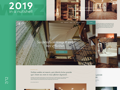 Hotel Home Page Design agency booking boutique clean design elegant grid layout hero image homepage hotel modern ui warm colors