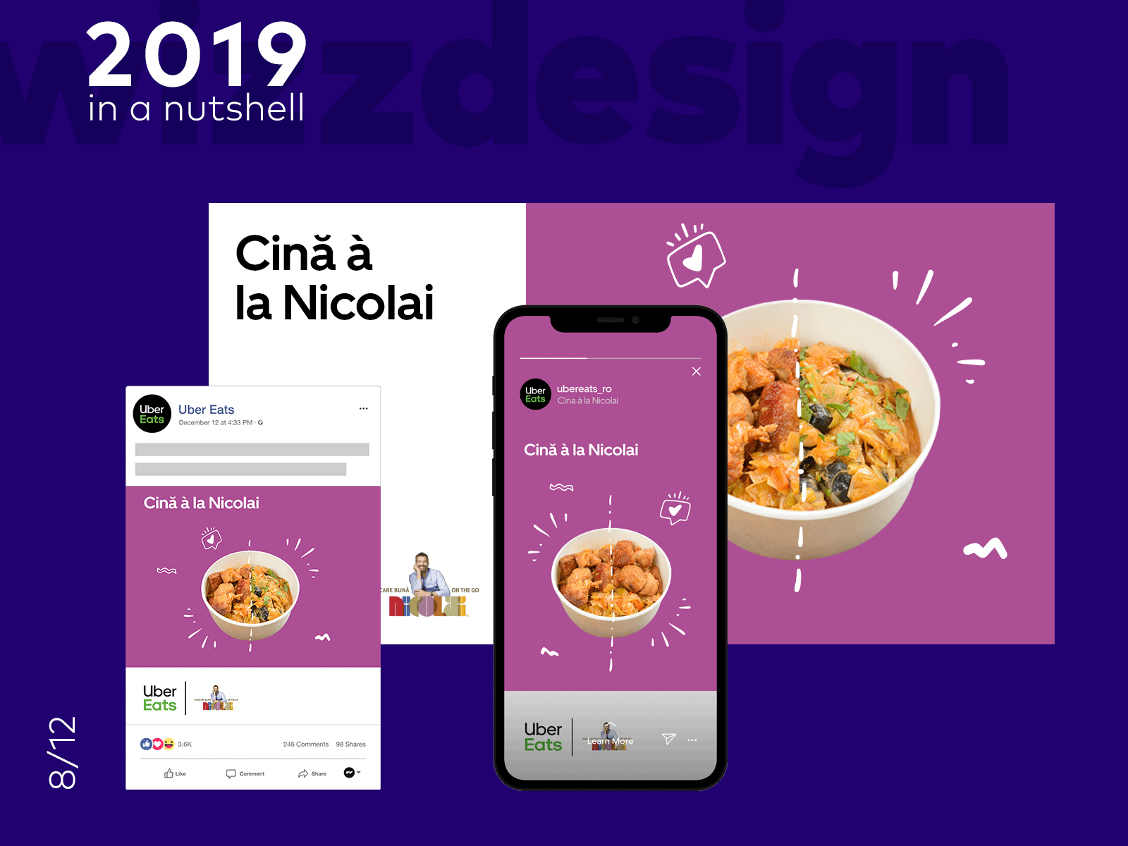 Uber Eats Banners agency app delivery digital marketing food gif illustration mixedmedia purple socialmedia ubereats