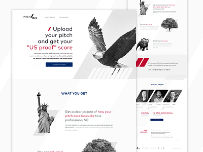 Pitch4US website branding figma landing page light logo pitch startup ui usa ux web