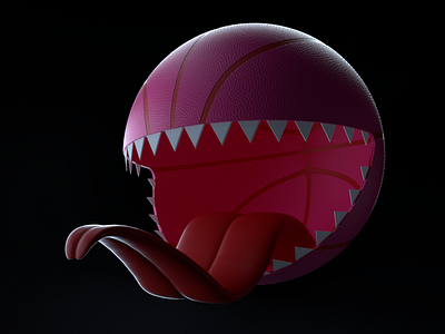 Feed Me! 3d basketball c4d debut feedtheeyeball octane octanerender pink teeth tongue