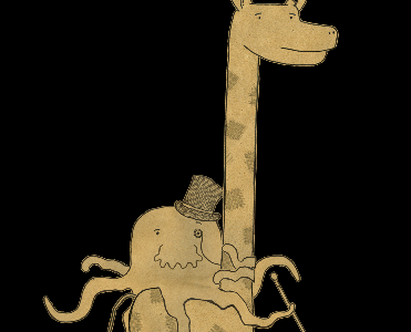 Viscountopus loves giraffe. 2d after effects animals animation brown giraffe hand drawn octopus paper pen