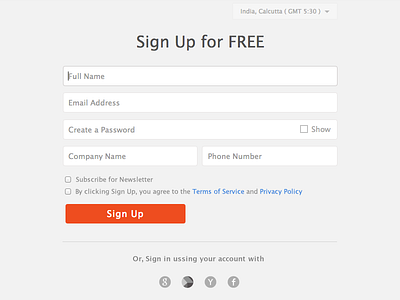 Signup form signup