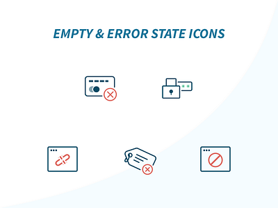 Empty & Error State Icons concept design empty page error page icons illustration ui