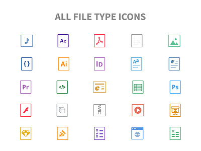 All File Type Icons audio file files flash icons icons design icons set illustration pdf photoshop sketch txt url zip