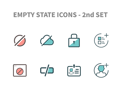 Empty State Icons 2nd Set empty page empty state empty state icons empty states error page icons error pages icons icons design icons pack icons set illustrations line icons ui icons