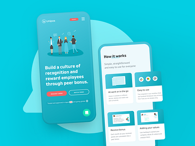 Unipos – New market, new strategy human centered design illustration landing page responsive design ui ui design ux ux design value proposition web design