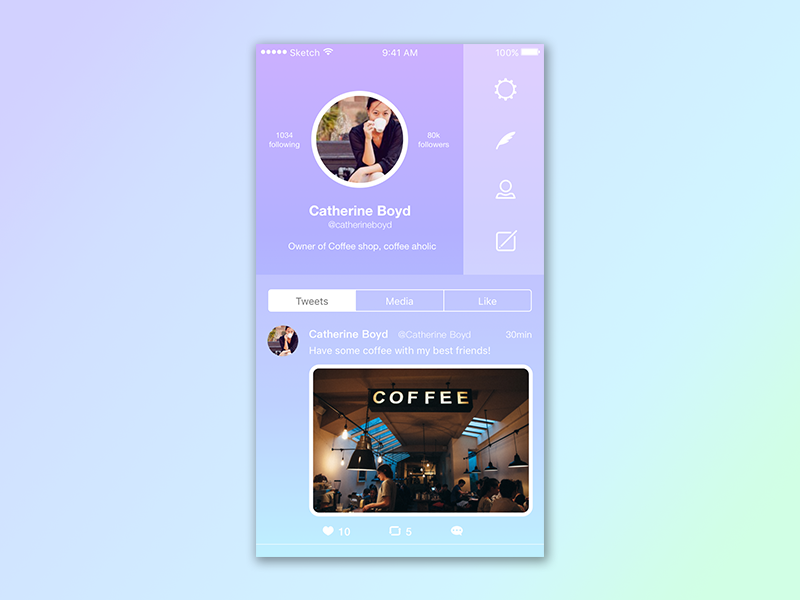 Twitter profile redesign by anni on Dribbble