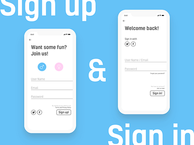 Reborn#2: Sign up & sign in ios iphonex login sign in sign up social ui