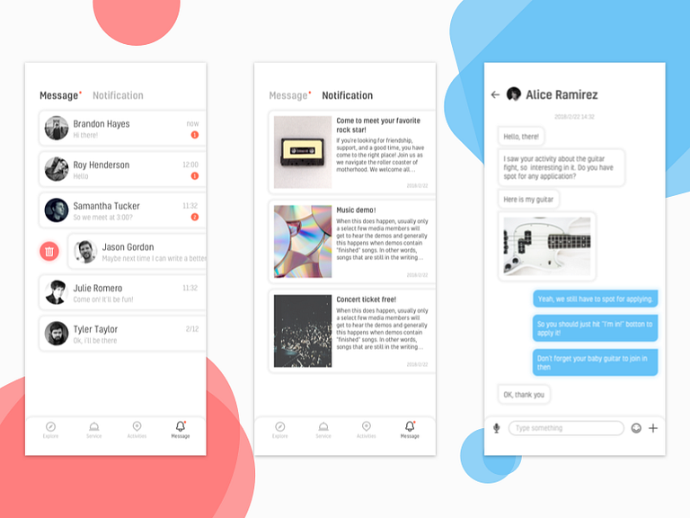 Reborn#4:message & notification by anni on Dribbble