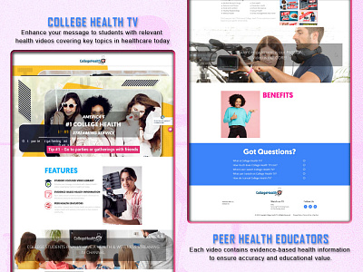 COLLEGE HEALTH TV branding design graphic design logo ui ux website