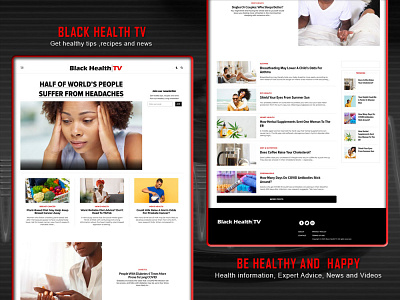BLACK HEALTH TV branding design graphic design illustration logo typography ui ux vector website