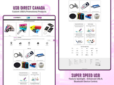 USB DIRECT CANADA branding design graphic design logo php ui ux vector website wordpress