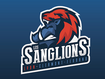 Sanglions - Crossover Hockey Team beer league crossover fun hockey hog illustration lion tournament vector