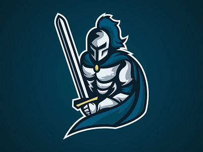 Silver Knights Logo design illustration knight logo sword