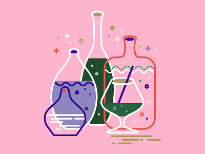 Jars&Bottles bottle colorful debut design drink first shot food illustration jar vector