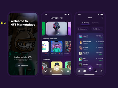 NFT app design in FigmA