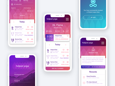 Hotpod yoga app redesign