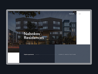 Nabokov Residences website architects desktop layout portfolio ui website