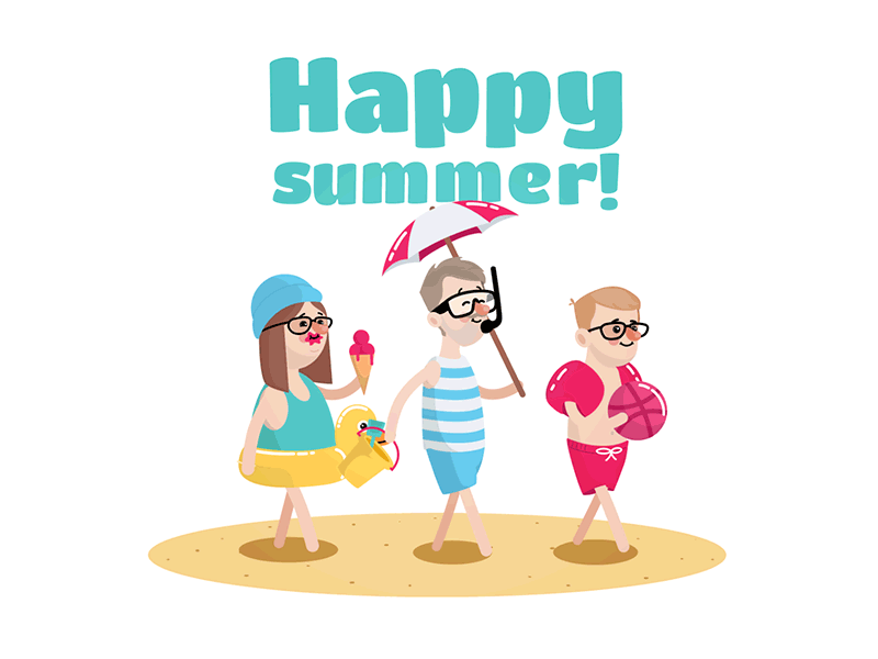 Happy summer, dribbble! animation character character animation character design vector vector character