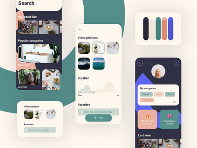 video app plateform branding categories design filters illustration mobileapp profile search typography ui uidesign ux uxdesign video